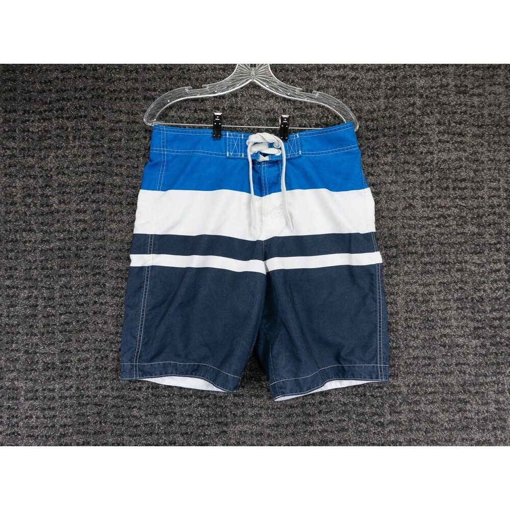 Abercrombie & Fitch Board Shorts Mens Medium Blue White Colorblock Beach Surf